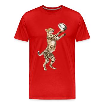 Gepard - Männer Premium Bio T-Shirt - Rot - Vorne - Damien (186cm)