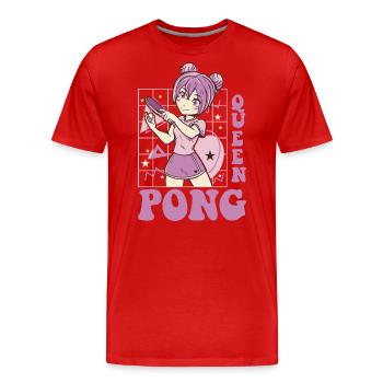 Queen Pong Girl Table Tennis Player Girls - Men's Premium Organic T-Shirt - red - Front - Damien (186cm)