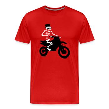 Squelette avec le cylindre moteur d'entraînement - T-shirt bio Premium Homme - rouge - Devant - Damien (186cm)