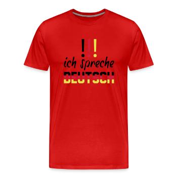 ich_spreche_deutsch - Männer Premium Bio T-Shirt - Rot - Vorne - Damien (186cm)