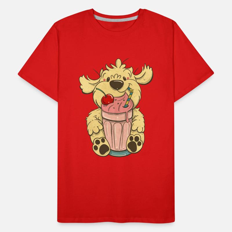 Cockapoo Thor avec milkshake rose T-shirt bio Premium Homme