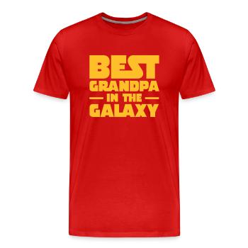 Best Grandpa In The Galaxy - Männer Premium Bio T-Shirt - Rot - Vorne - Damien (186cm)