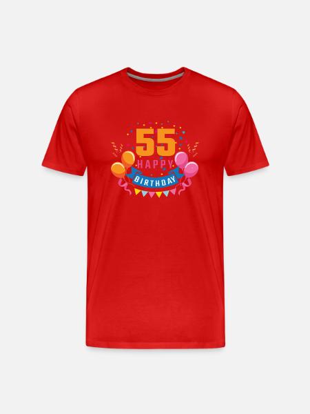 55th bursdag 55 år Gratulerer med dagen gave - Premium økologisk T-skjorte for menn - rød