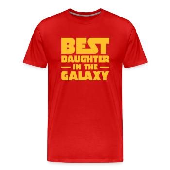 Best Daughter In The Galaxy - Männer Premium Bio T-Shirt - Rot - Vorne - Damien (186cm)