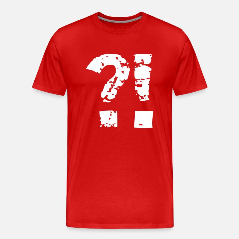 Fragezeichen Ausrufezeichen Comicstyle. - Männer Premium Bio T-Shirt - Rot