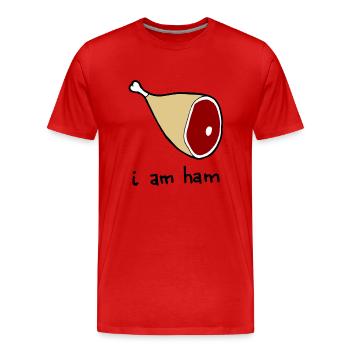 je suis jambon - T-shirt bio Premium Homme - rouge - Devant - Damien (186cm)