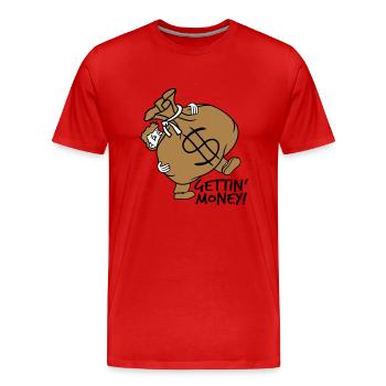 gettin money tragen schwer dollar symbol zeichen g - Männer Premium Bio T-Shirt - Rot - Vorne - Damien (186cm)