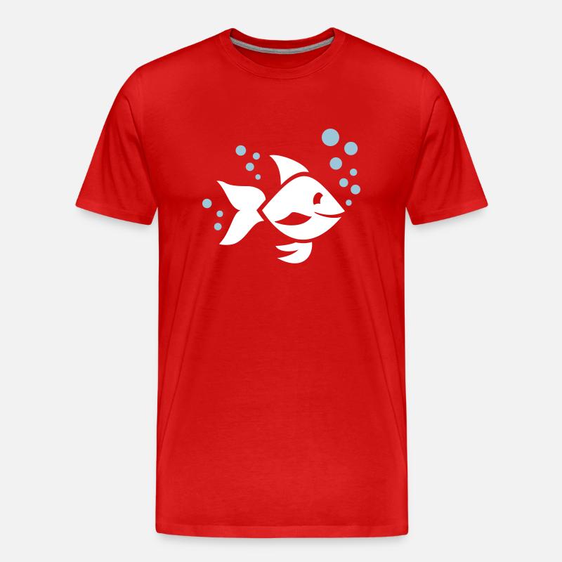Fisch - Männer Premium Bio T-Shirt - Rot