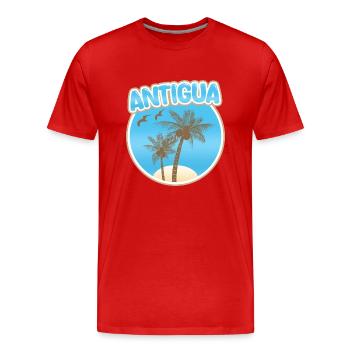 Vacances Antigua - T-shirt bio Premium Homme - rouge - Devant - Damien (186cm)