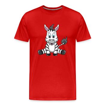 Bébé Zèbre - T-shirt bio Premium Homme - rouge - Devant - Damien (186cm)