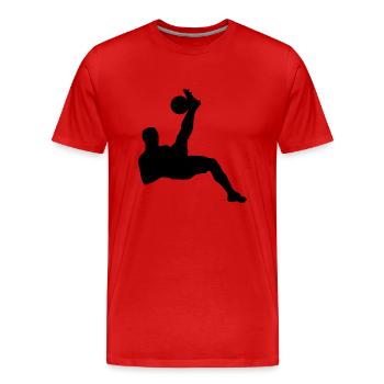 Joueur de football Joueur de soccer Soccer Joueur de football - T-shirt bio Premium Homme - rouge - Devant - Damien (186cm)