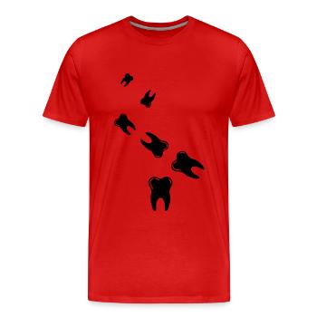 Tooth icon symbol - Men's Premium Organic T-Shirt - red - Front - Damien (186cm)