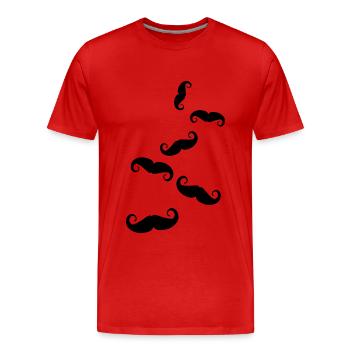 Schnurrbart symbol - Männer Premium Bio T-Shirt - Rot - Vorne - Damien (186cm)