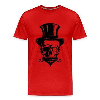 Bachelor Skelett - Männer Premium Bio T-Shirt - Rot - Vorne - Damien (186cm)
