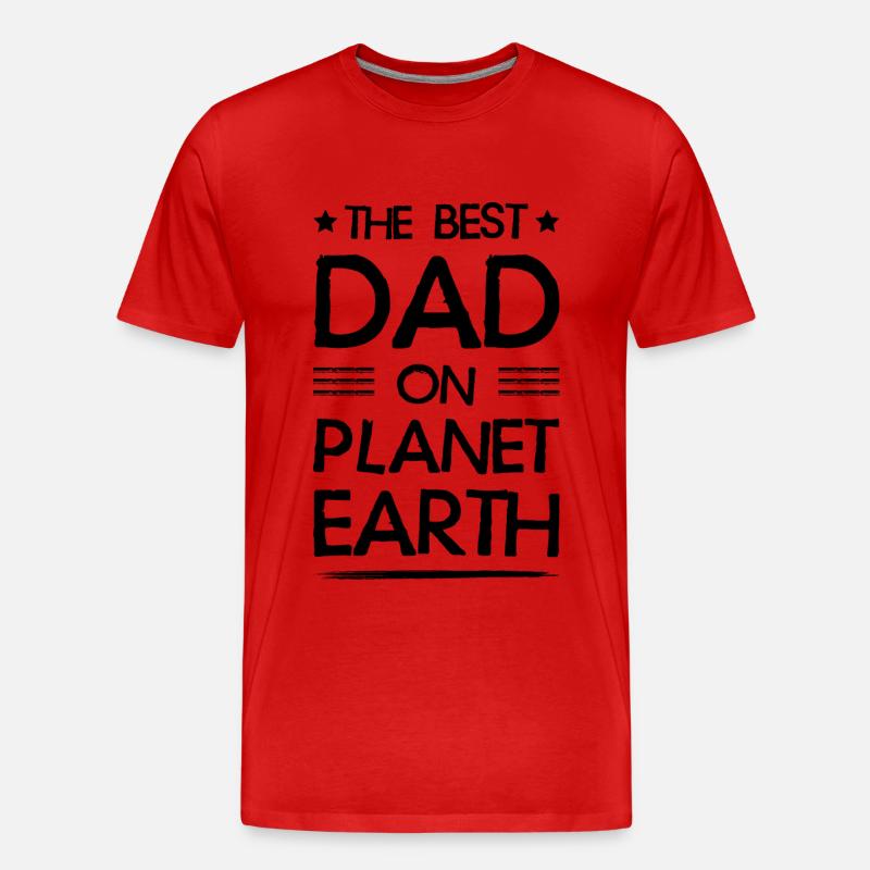 Bester Papa Spruch Dad Vater - Männer Premium Bio T-Shirt - Rot