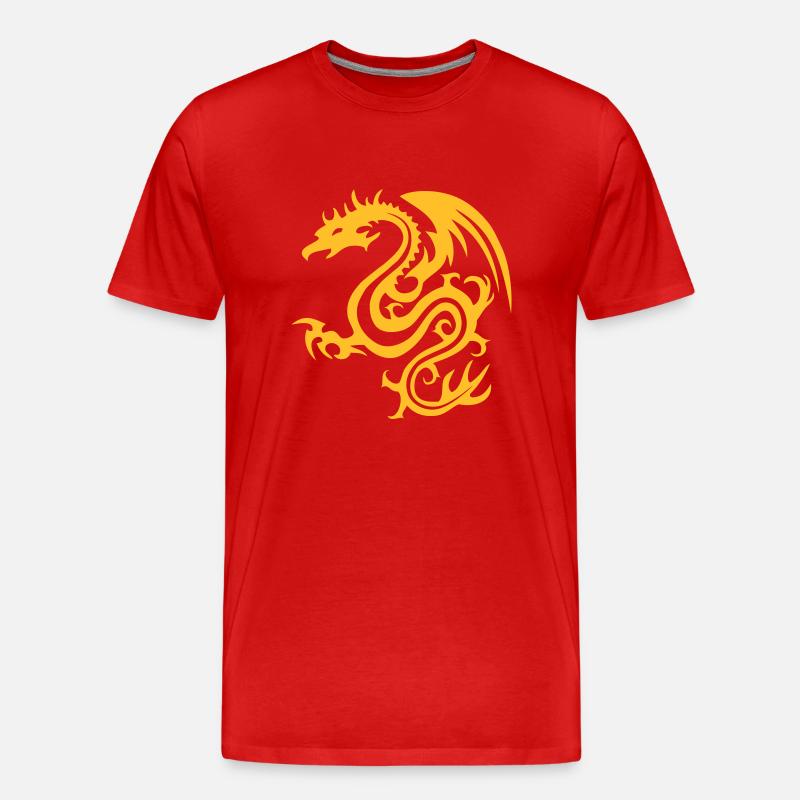 Drache - Männer Premium Bio T-Shirt - Rot