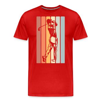 Golf Golfer - Männer Premium Bio T-Shirt - Rot - Vorne - Damien (186cm)