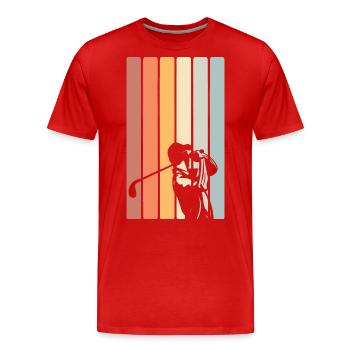 Golf Golfer - Männer Premium Bio T-Shirt - Rot - Vorne - Damien (186cm)