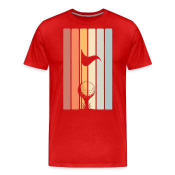 Golf Golfer - Männer Premium Bio T-Shirt - Rot - Vorne - Damien (186cm)