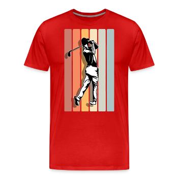 Golf Golfer - Männer Premium Bio T-Shirt - Rot - Vorne - Damien (186cm)