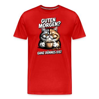 Funny Funny Saying Sayings - Men's Premium Organic T-Shirt - red - Front - Damien (186cm)