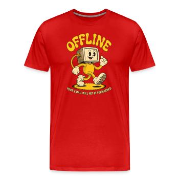 Bureau hors ligne PC Emails Ordinateur - T-shirt bio Premium Homme - rouge - Devant - Damien (186cm)
