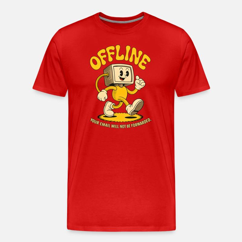 Offline Büro PC Emails Computer - Männer Premium Bio T-Shirt - Rot