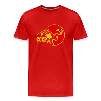 UDSSR BEAR - Männer Premium Bio T-Shirt - Rot - Vorne - Damien (186cm)