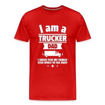 Trucker Dad Gift for Father's Day - Men's Premium Organic T-Shirt - red - Front - Damien (186cm)