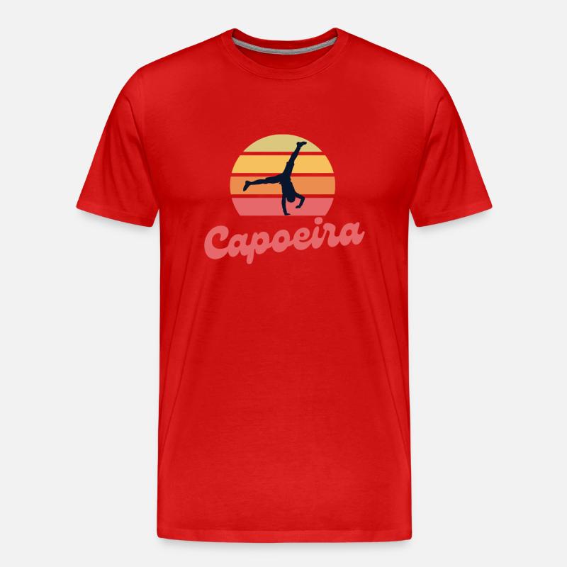 Capoeira Sunset - Männer Premium Bio T-Shirt - Rot