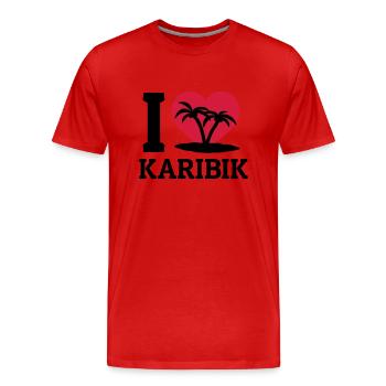 I love Karibik - Männer Premium Bio T-Shirt - Rot - Vorne - Damien (186cm)