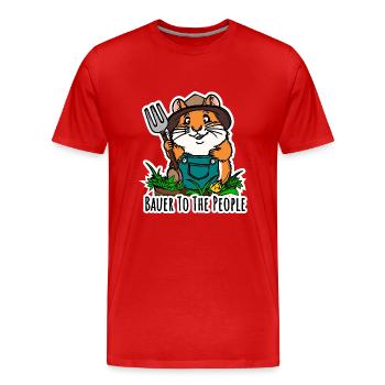 Hamster Farmer - Bauer To The People Landwirt - Männer Premium Bio T-Shirt - Rot - Vorne - Damien (186cm)