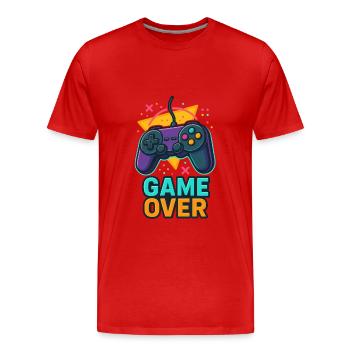 Fin de Partie - T-shirt bio Premium Homme - rouge - Devant - Damien (186cm)