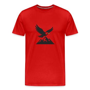 La majesté des cieux : le monde des aigles - T-shirt bio Premium Homme - rouge - Devant - Damien (186cm)