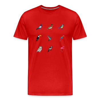 Vögel - Männer Premium Bio T-Shirt - Rot - Vorne - Damien (186cm)