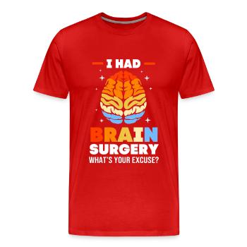 Anévrisme cérébral - T-shirt bio Premium Homme - rouge - Devant - Damien (186cm)
