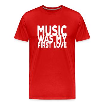 music was my first love ii - T-shirt bio Premium Homme - rouge - Devant - Damien (186cm)