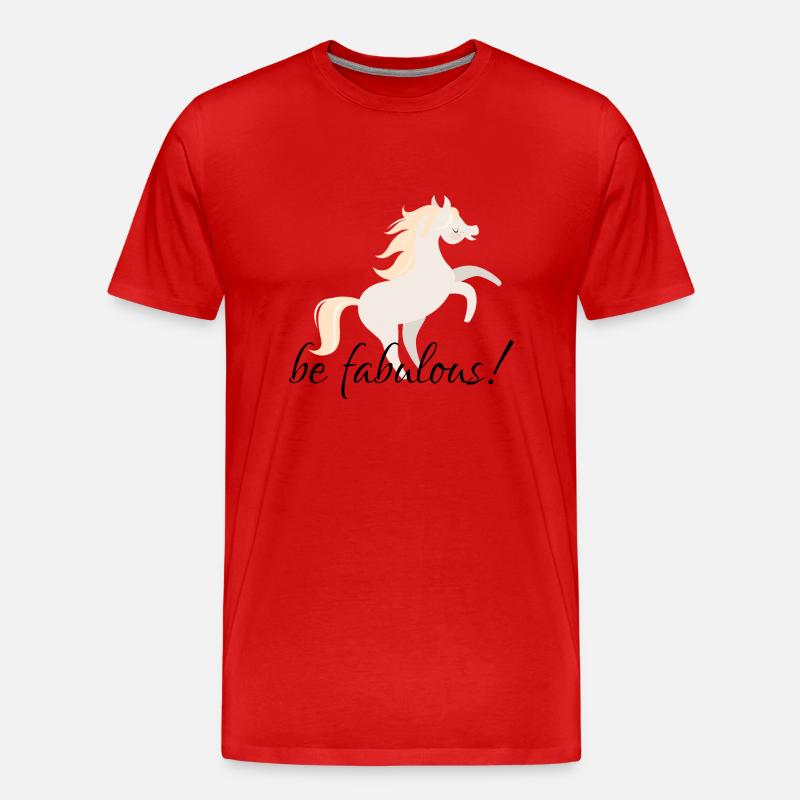 Pferde - Männer Premium Bio T-Shirt - Rot