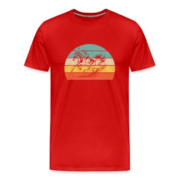 Reiten Galopp Design - Männer Premium Bio T-Shirt - Rot - Vorne - Damien (186cm)