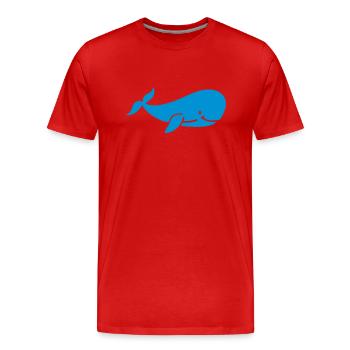 Wal - Männer Premium Bio T-Shirt - Rot - Vorne - Damien (186cm)