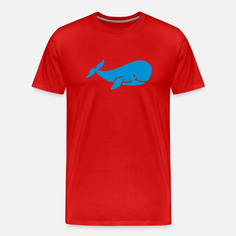 Wal - Männer Premium Bio T-Shirt - Rot