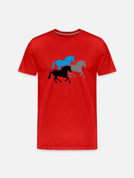 Horses - Men's Premium Organic T-Shirt - red