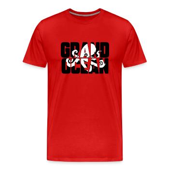 Großer Ozean - Männer Premium Bio T-Shirt - Rot - Vorne - Damien (186cm)