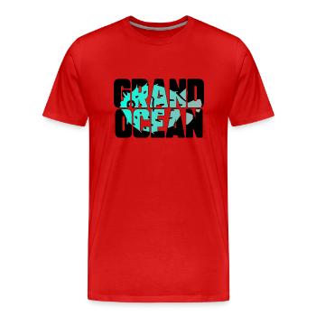 Großer Ozean - Männer Premium Bio T-Shirt - Rot - Vorne - Damien (186cm)