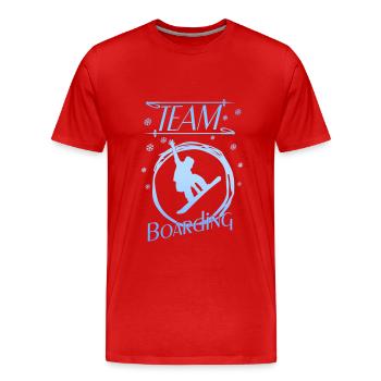 team boarding - Männer Premium Bio T-Shirt - Rot - Vorne - Damien (186cm)