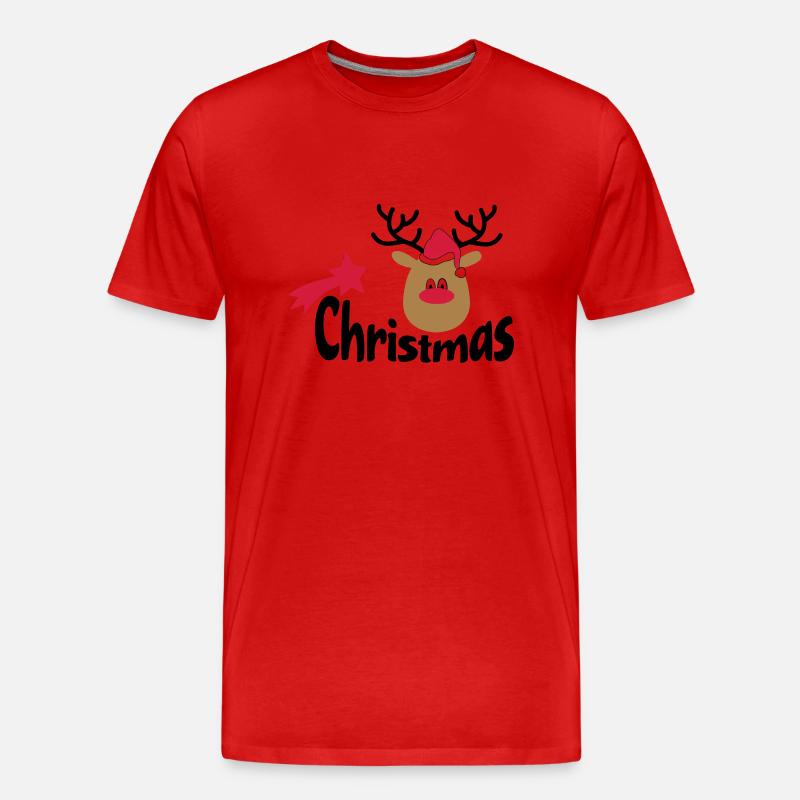 Weihnachten - Männer Premium Bio T-Shirt - Rot
