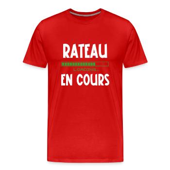 rateau en cours - T-shirt bio Premium Homme - rouge - Devant - Damien (186cm)