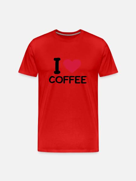 I love coffee - Men's Premium Organic T-Shirt - red
