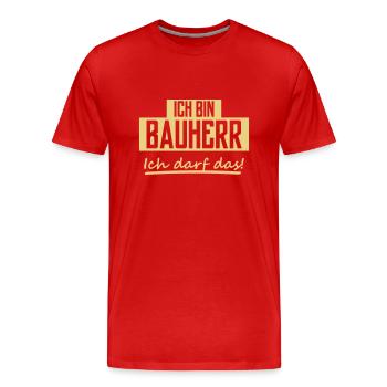 ich bin bauherr - Männer Premium Bio T-Shirt - Rot - Vorne - Damien (186cm)