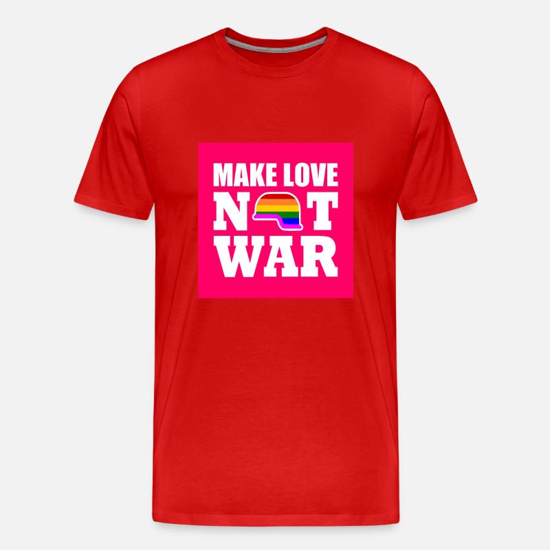 Make love not war - Männer Premium Bio T-Shirt - Rot